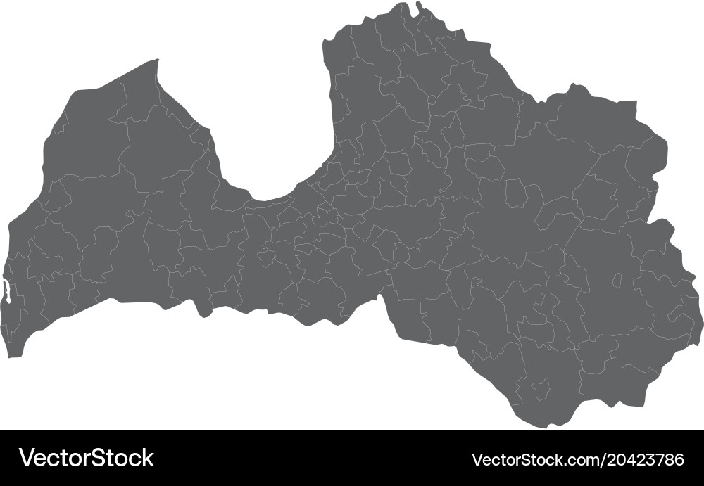 Map of latvia split into regions Vector Image