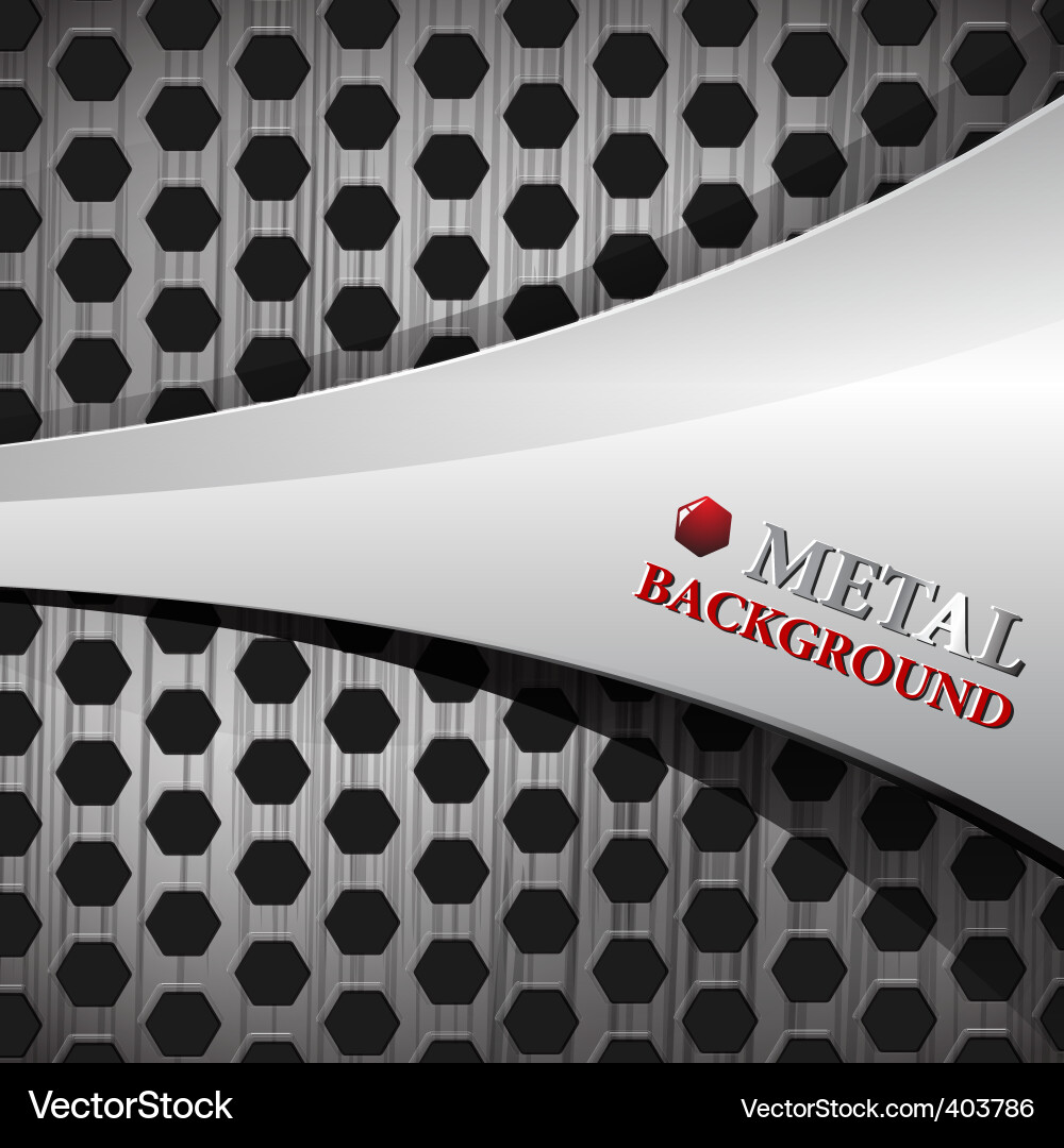 Metallic Hexagon Grid Background vector image