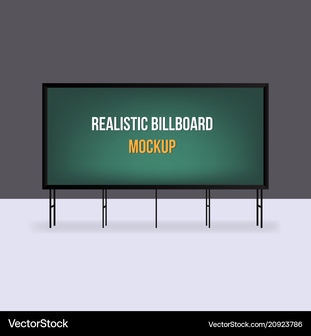 Mock up empty metal billboard Vector Image