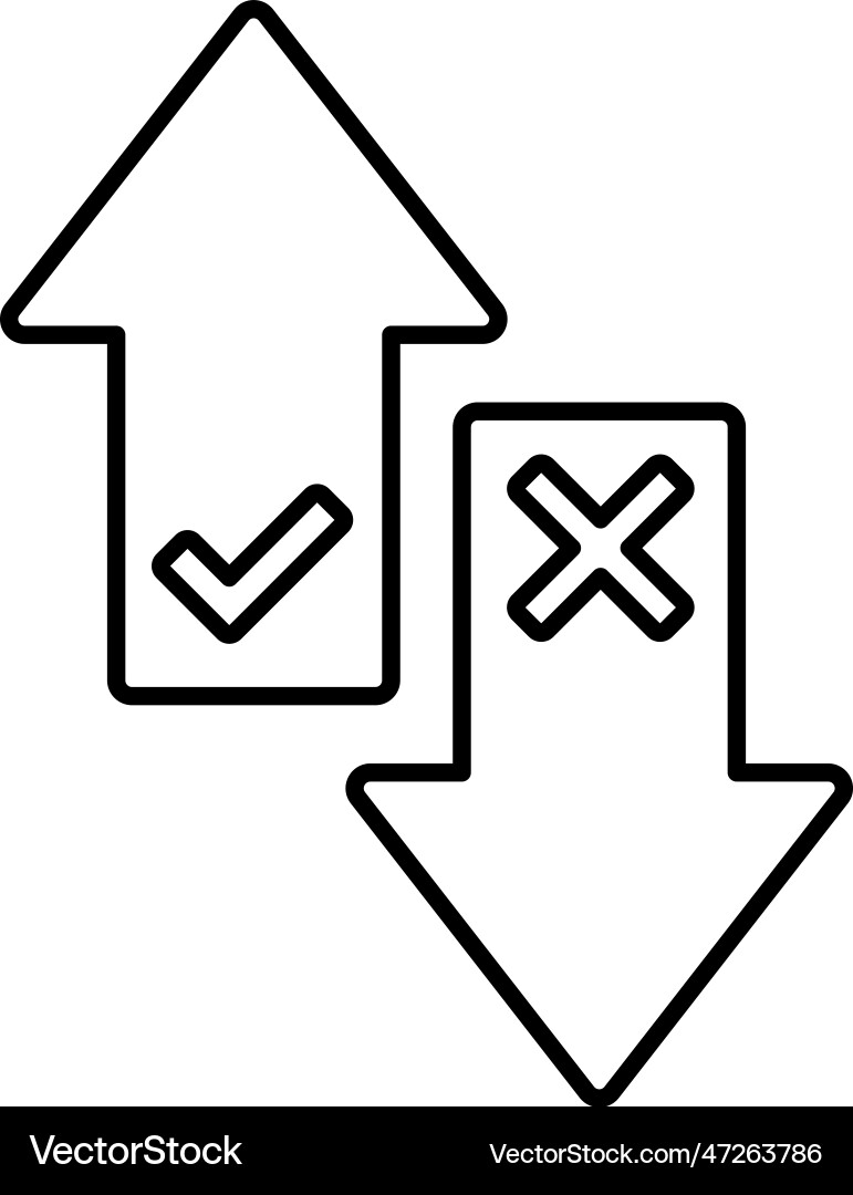 Reduce mistake solution icon line outline symbol Vector Image
