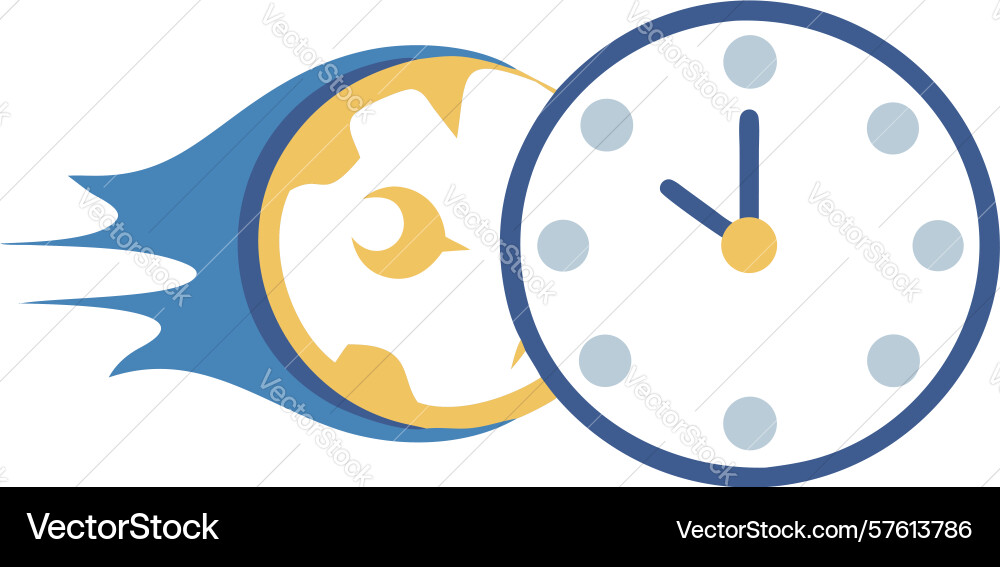 Rocket-powered clocks for rapid progress design vector image