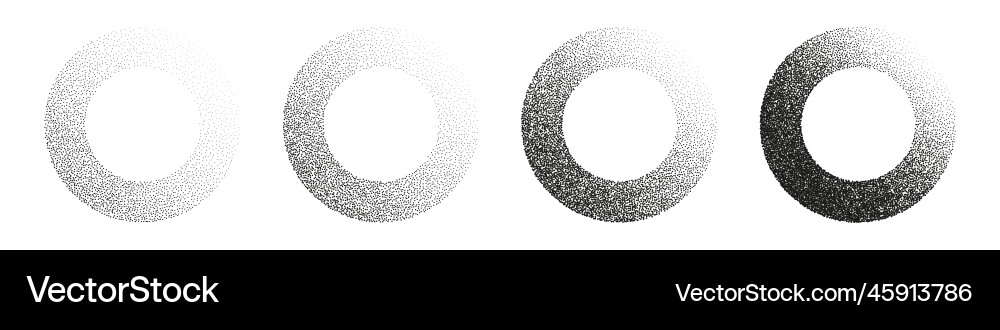 Round shaped dotted objects stipple elements Round shaped dotted objects stipple elements vector image