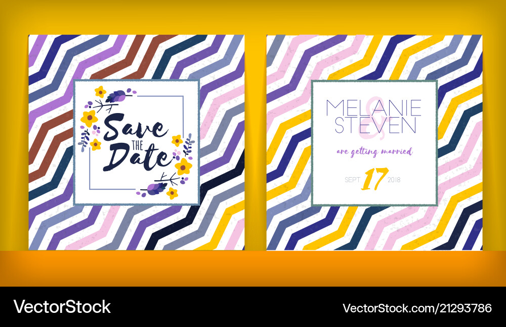 Save the date wedding invitation double-sided Save the date wedding invitation double-sided vector image