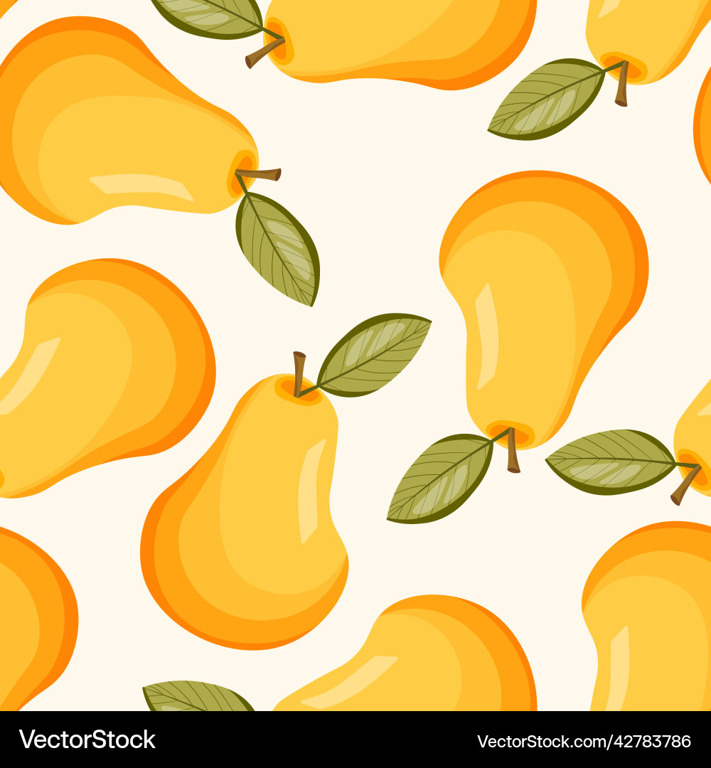 Seamless pattern with pear on color background Seamless pattern with pear on color background vector image