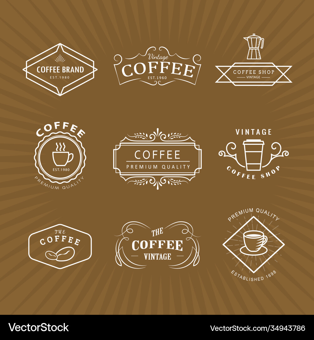 Set Kaffee-Logo Vintage-Label Blackboard Retro Set Kaffee-Logo Vintage-Label Blackboard Retro vektorbild