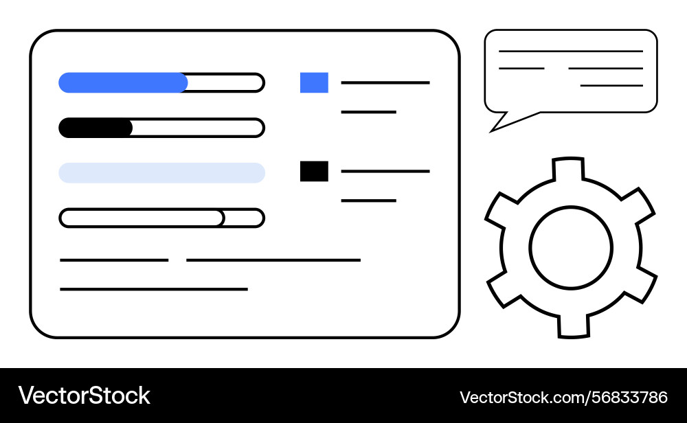 User interface design with progress bars chat User interface design with progress bars chat Vector Image