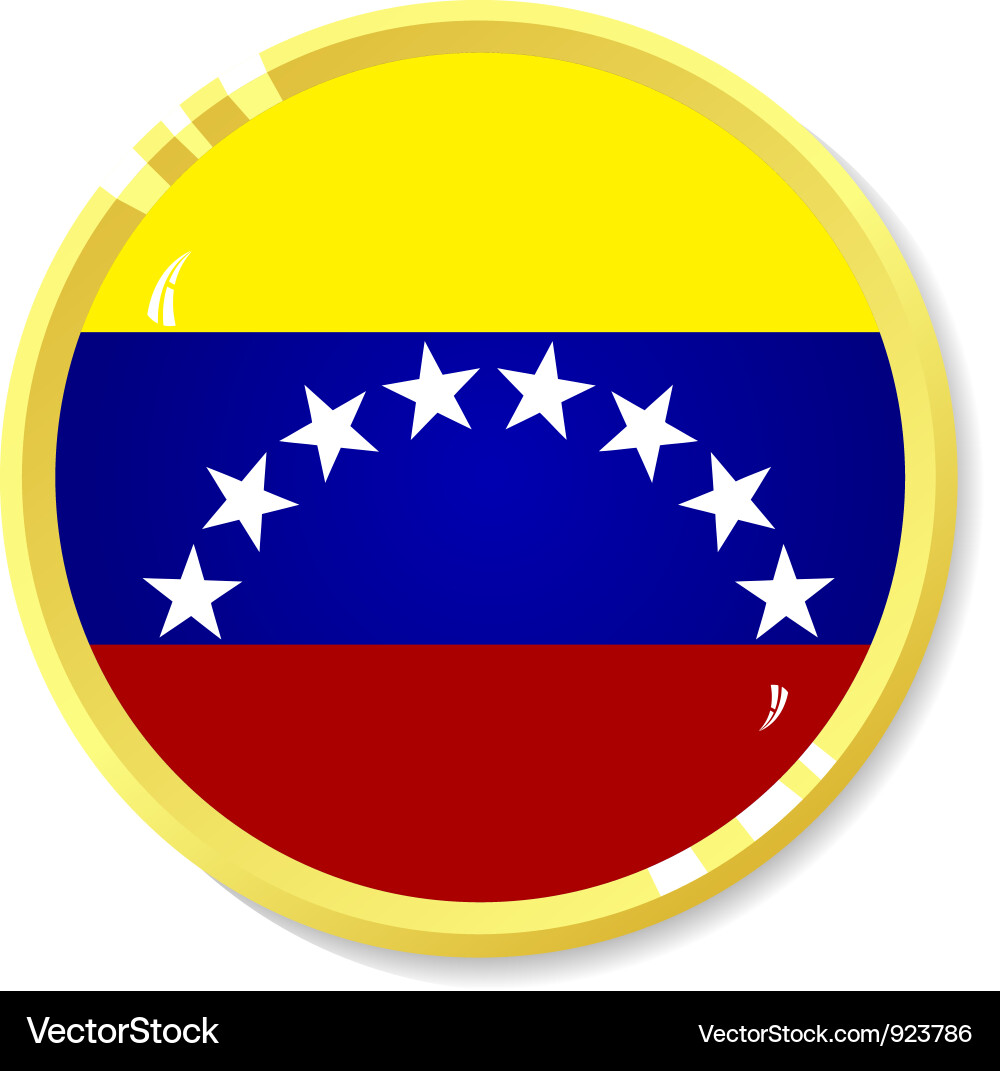 Venezuela Flag Button Vector Image