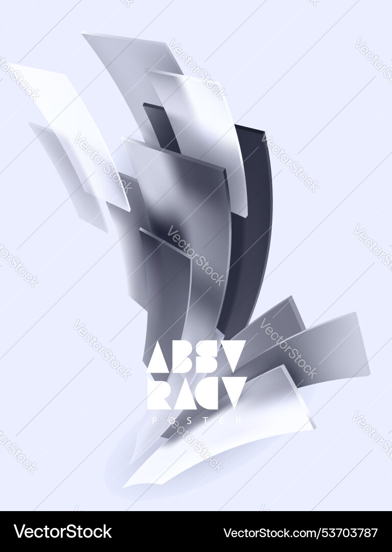 3d color squares and rectangles in glass morphism Vector Image