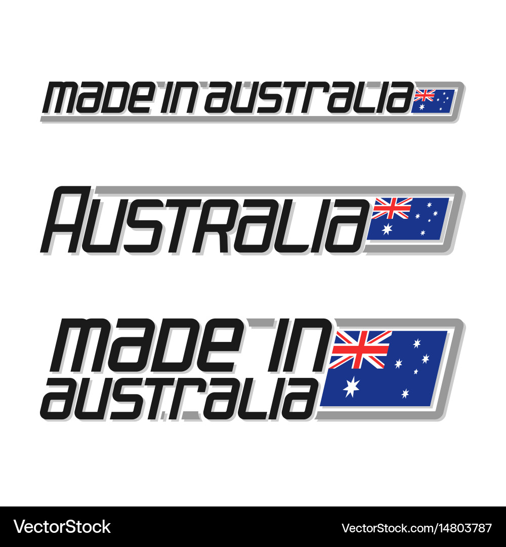 Australian Made Flag Label Vector Image