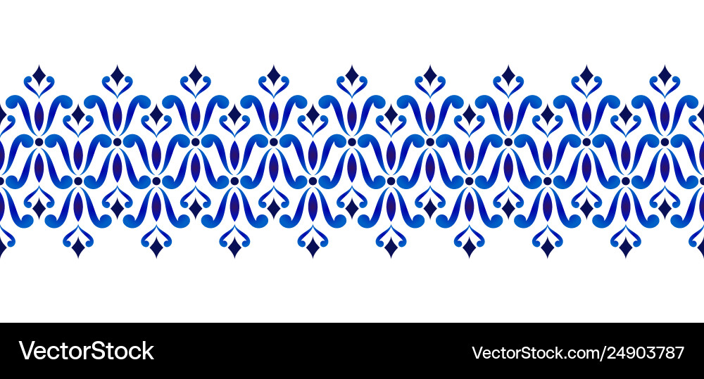 Blue and white seamless borders Blue and white seamless borders vector image