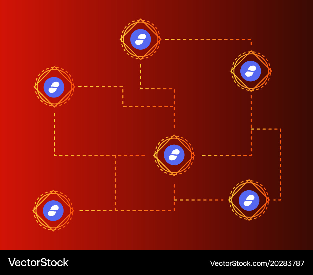 Cryptocurrency status style on red background vector image