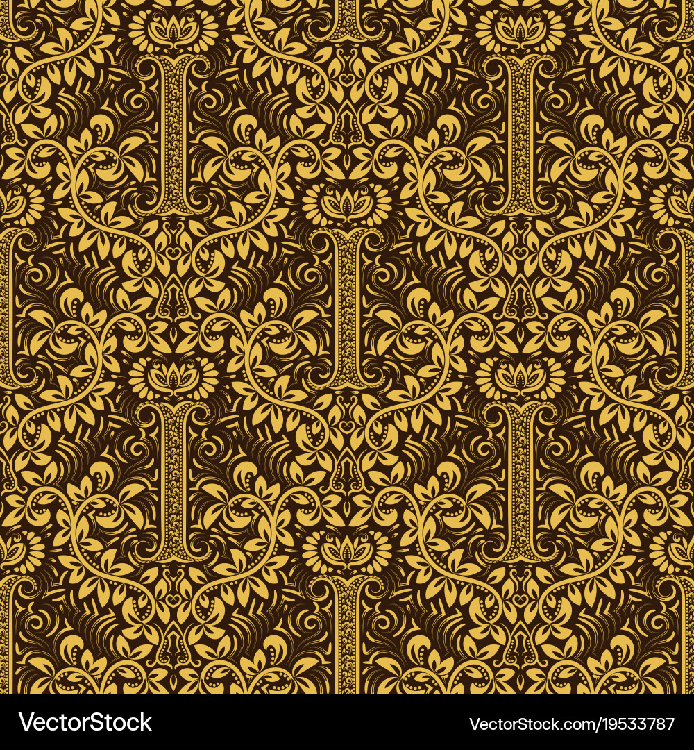 Damask seamless pattern repeating background vector image