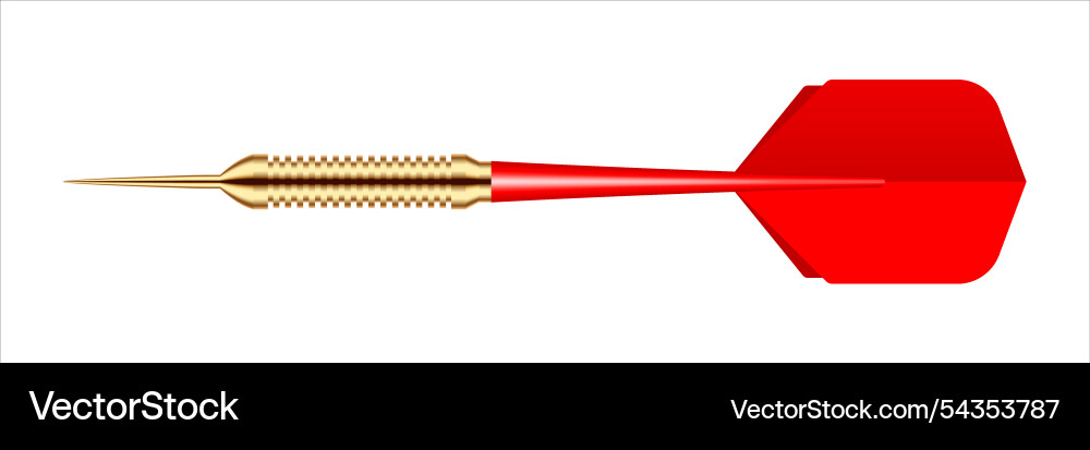 Dart arrow with metal tip and shadow Dart arrow with metal tip and shadow vector image