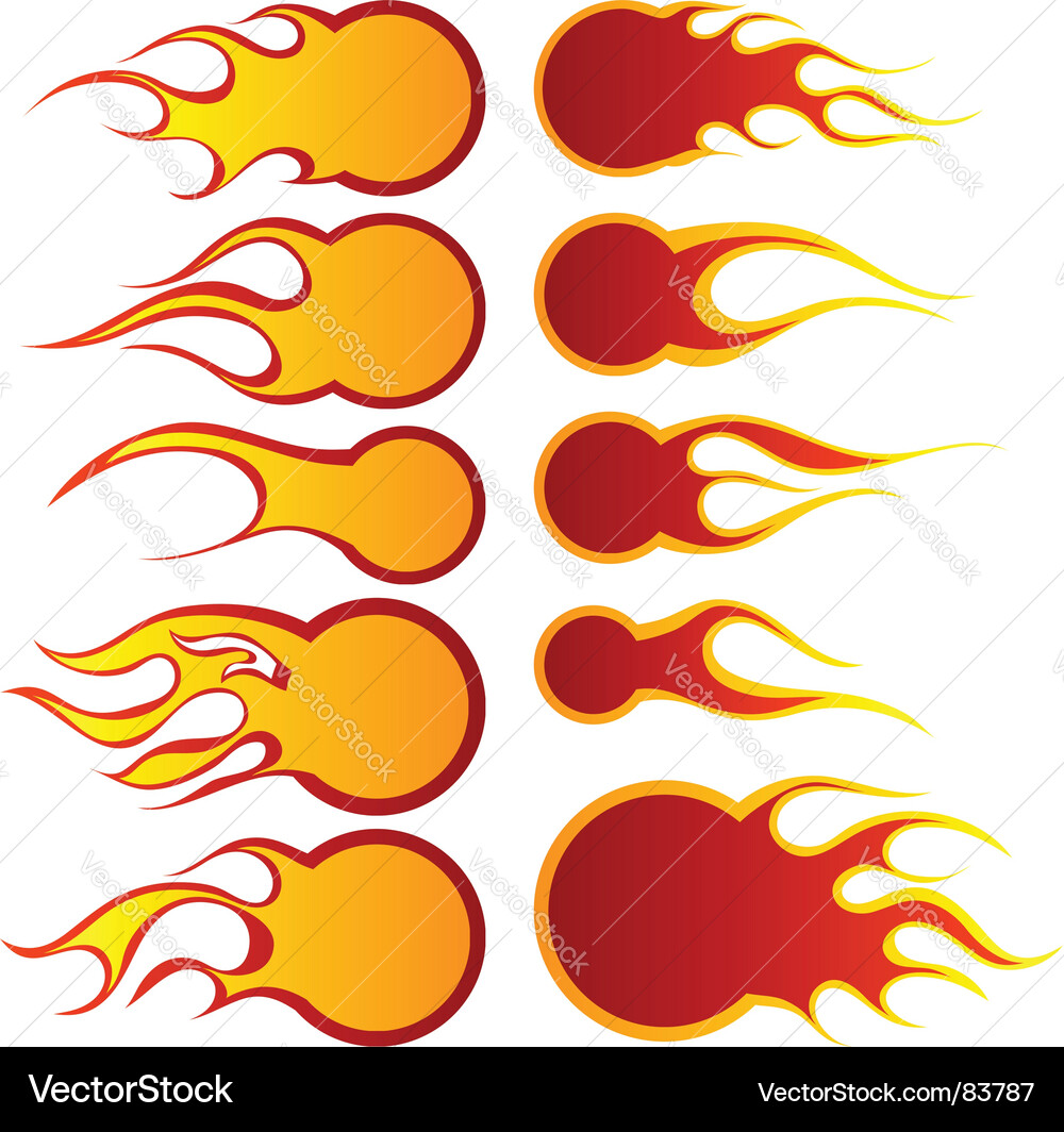 Fiery Flame Patterns vector image
