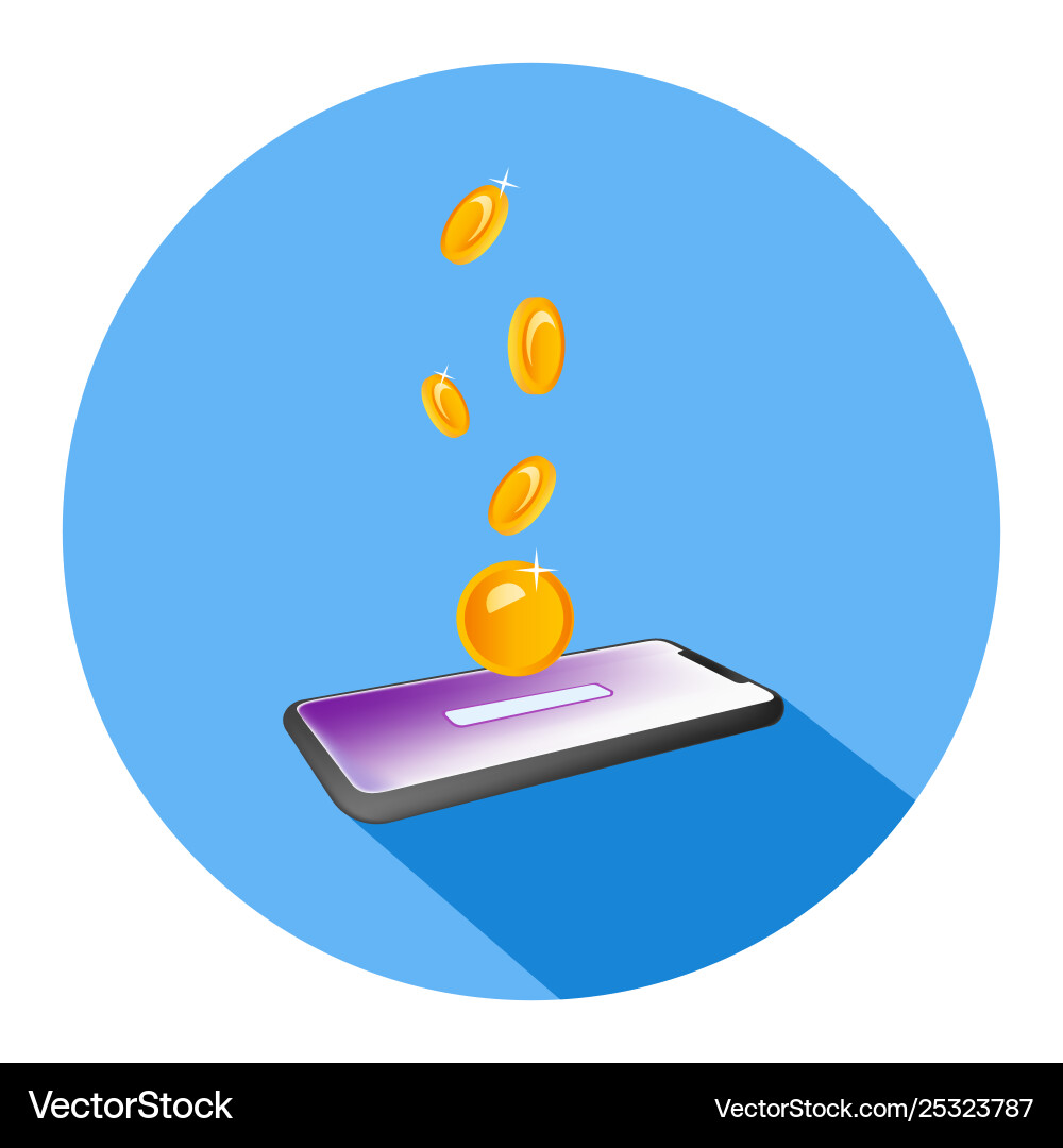 Flat isometric a coin dropping Flat isometric a coin dropping vector image