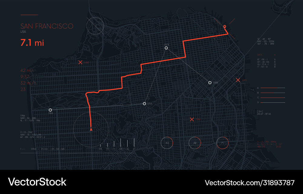 Futuristic navigate mapping technology dashboard Futuristic navigate mapping technology dashboard vector image