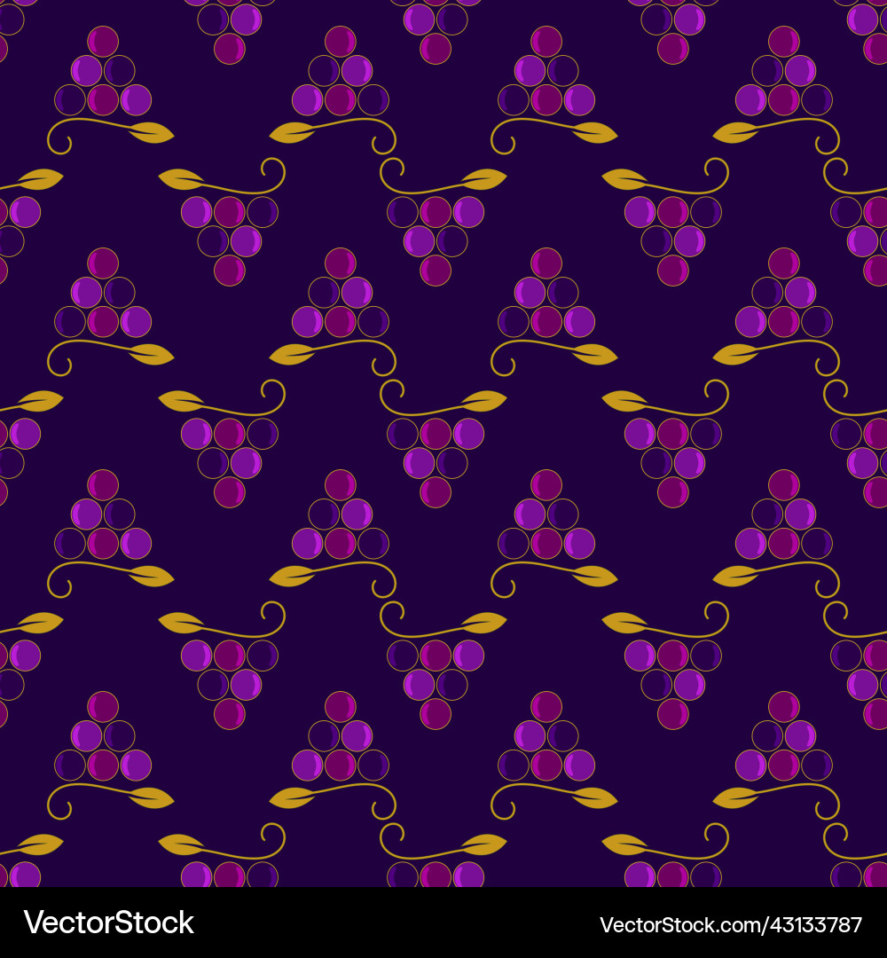 Grape seamless pattern in vintage style Vector Image
