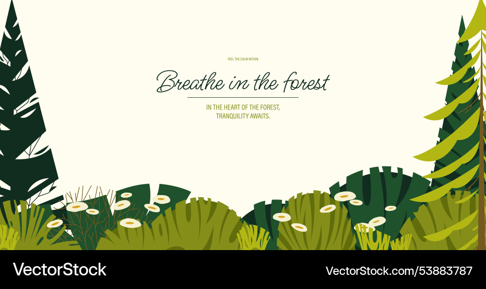 Green forest banner horizontal background Vector Image
