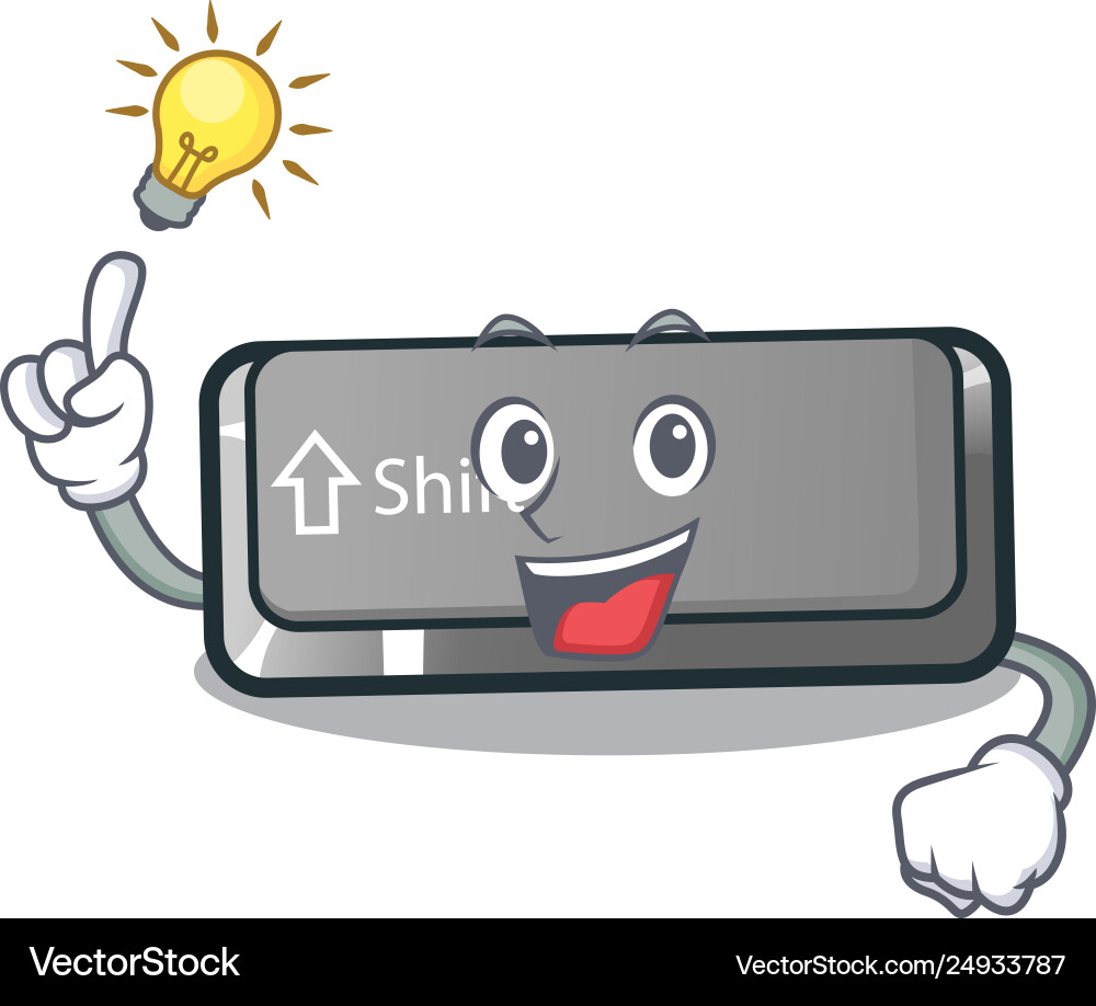 Have an idea shift button installed in cartoon vector image