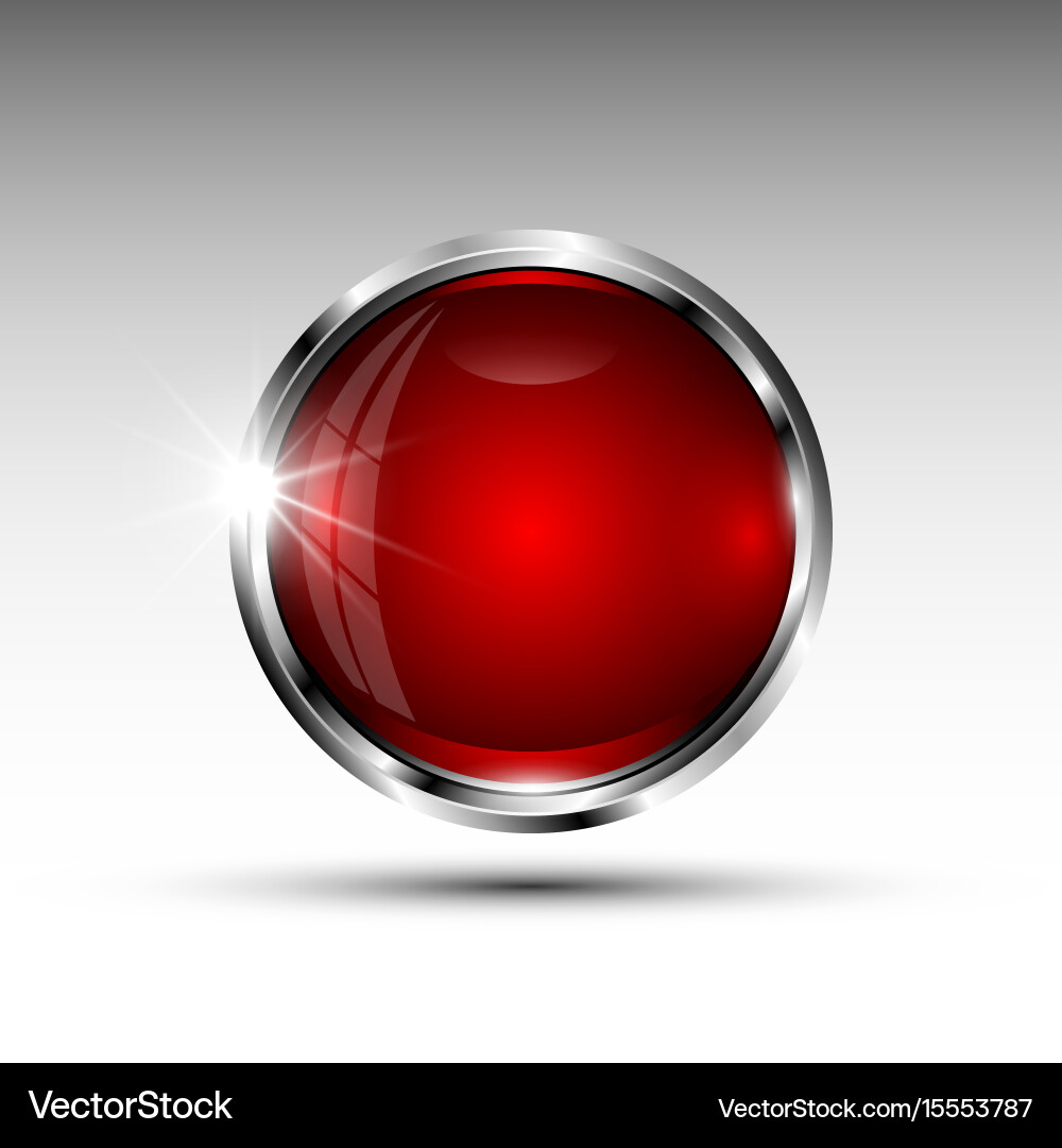 Isolated round button vector image