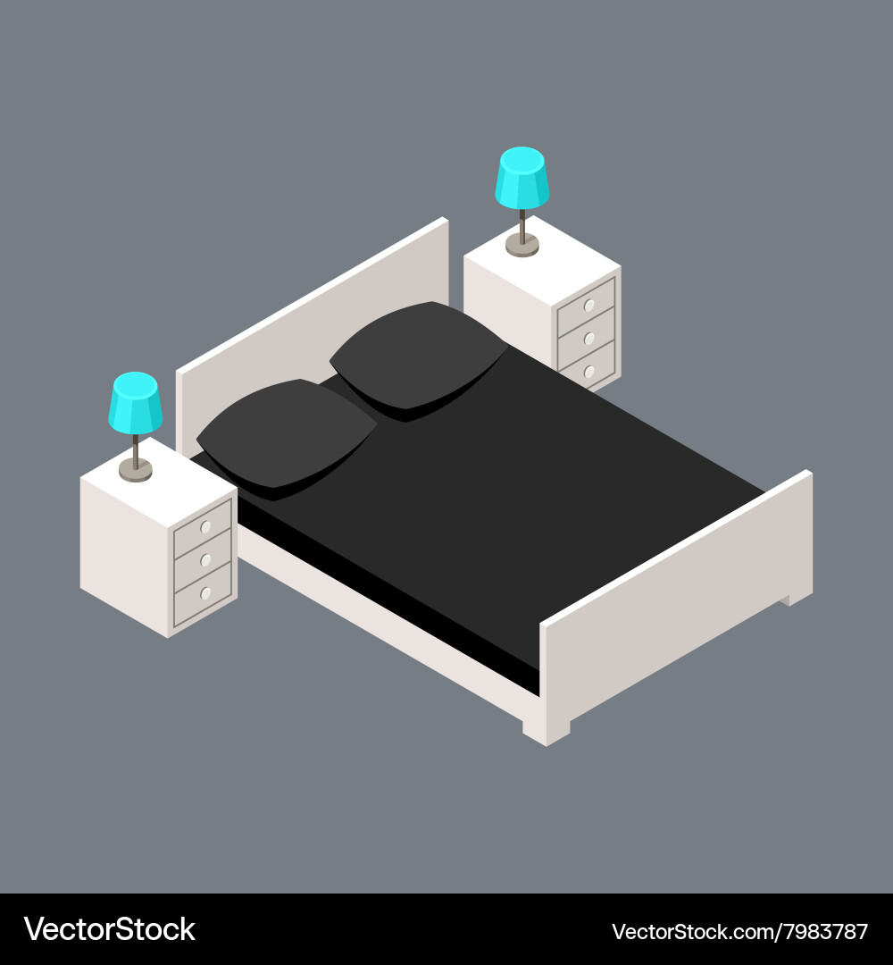 Isometric bedroom Royalty Free Vector Image - VectorStock