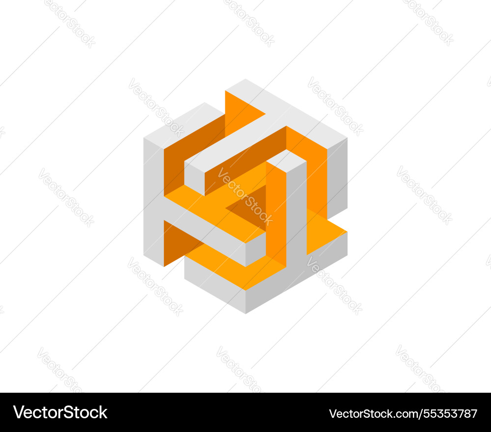 Isometric Cube Connection vector image