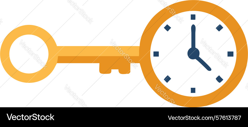 Key clock for time unlock design generative ai vector image