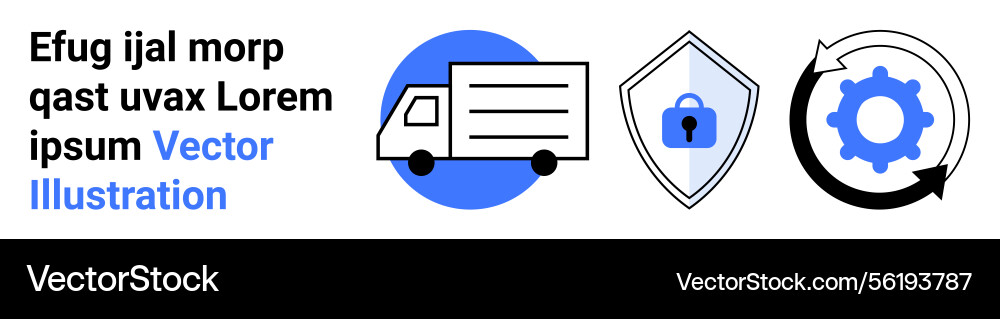 Logistics security and process automation icons Logistics security and process automation icons Vector Image