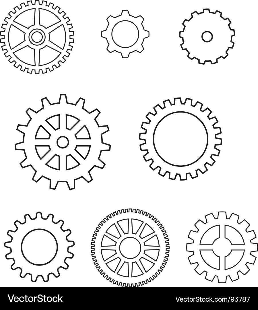 Mechanical Cogs and Gears vector image
