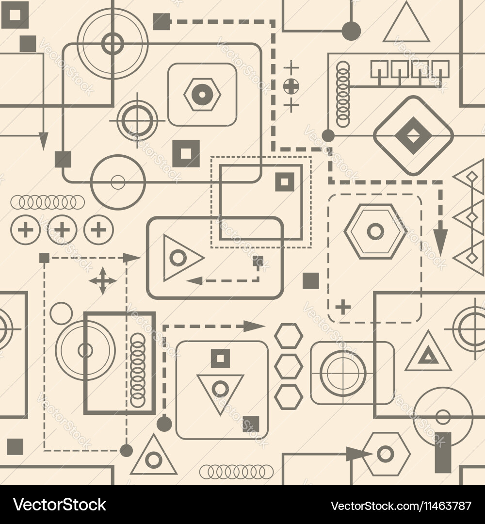 Mechanical seamless pattern 23 retro background Vector Image