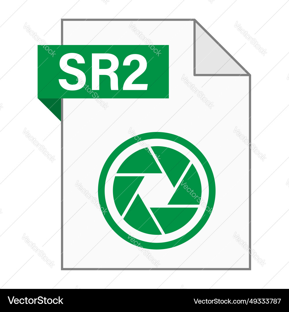 Modern flat design of sr2 file icon for web Modern flat design of sr2 file icon for web Vector Image