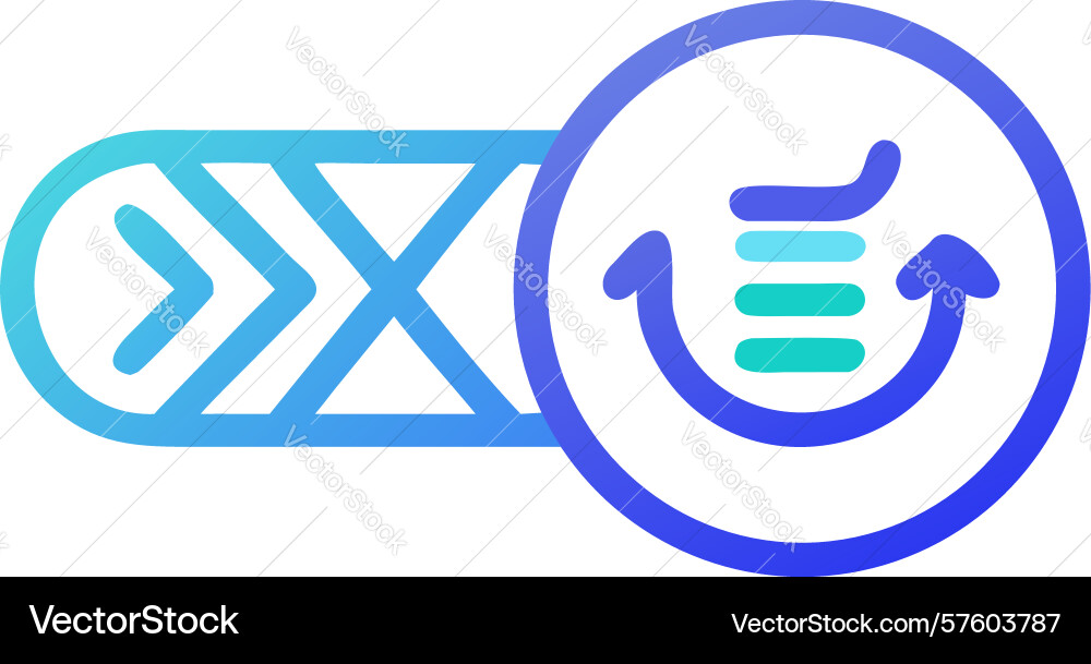 Recursive process icon design generative ai vector image