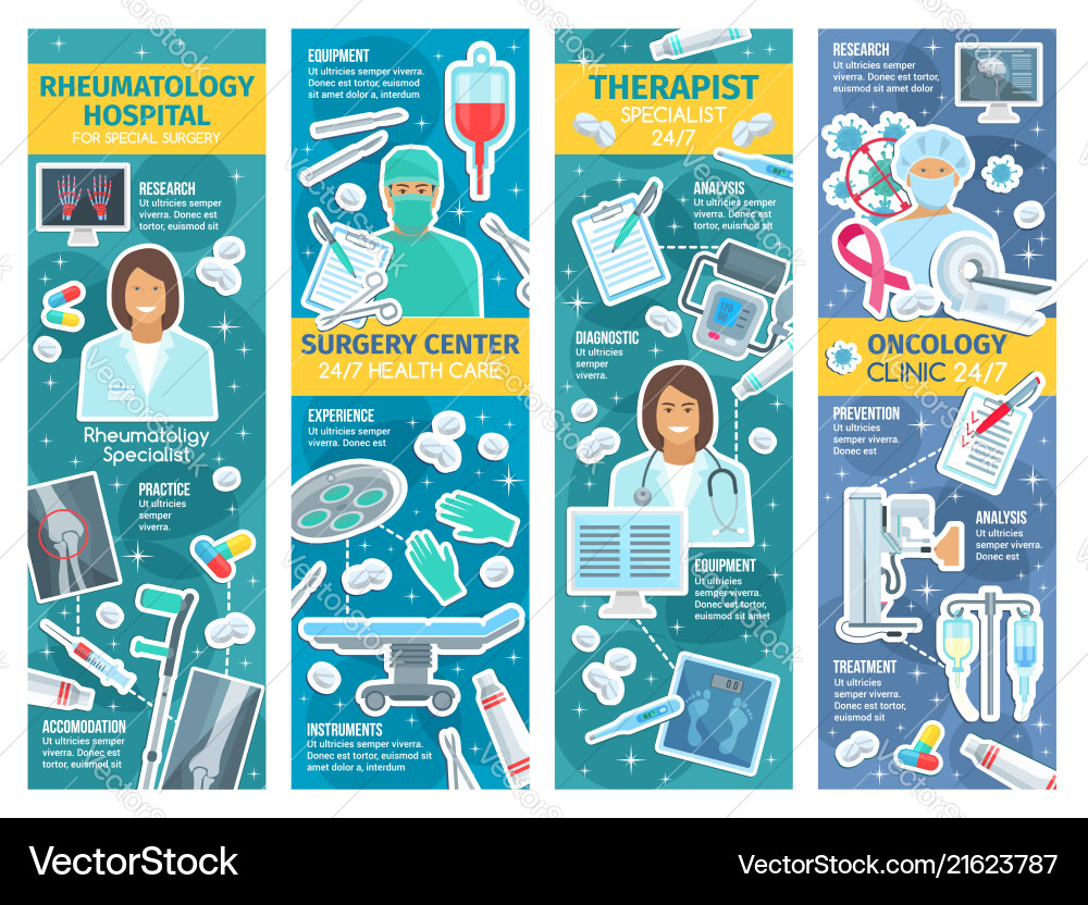 Rheumatologie und Onkologietherapie-Klinik-Banner Rheumatologie und Onkologietherapie-Klinik-Banner vektorbild