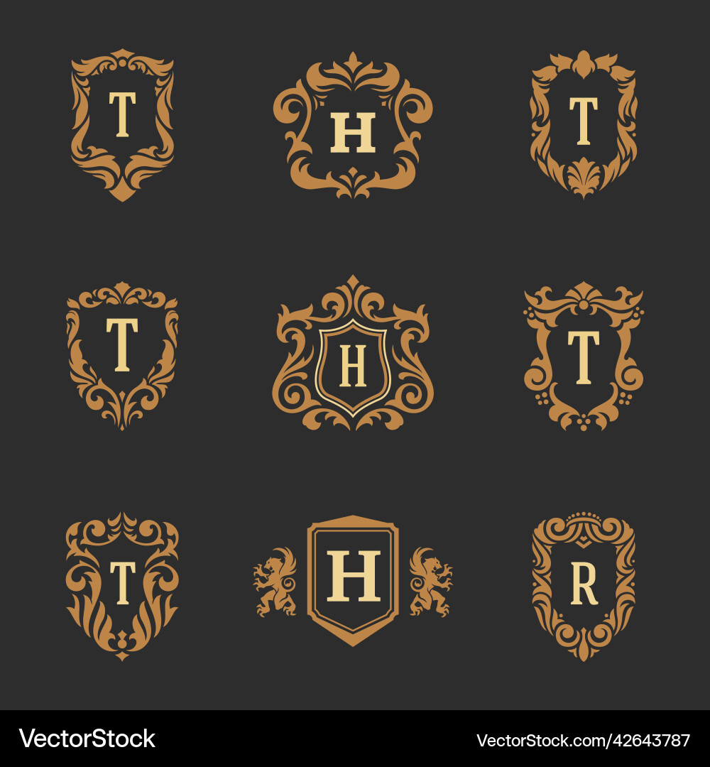 Royal Monogram Logo Templates Vector Image