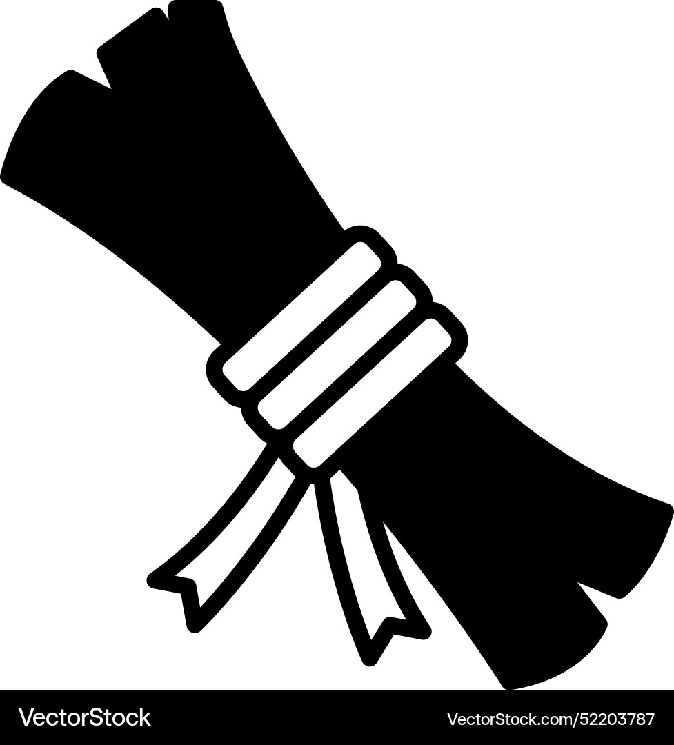 Scroll icon in outline style Vector Image