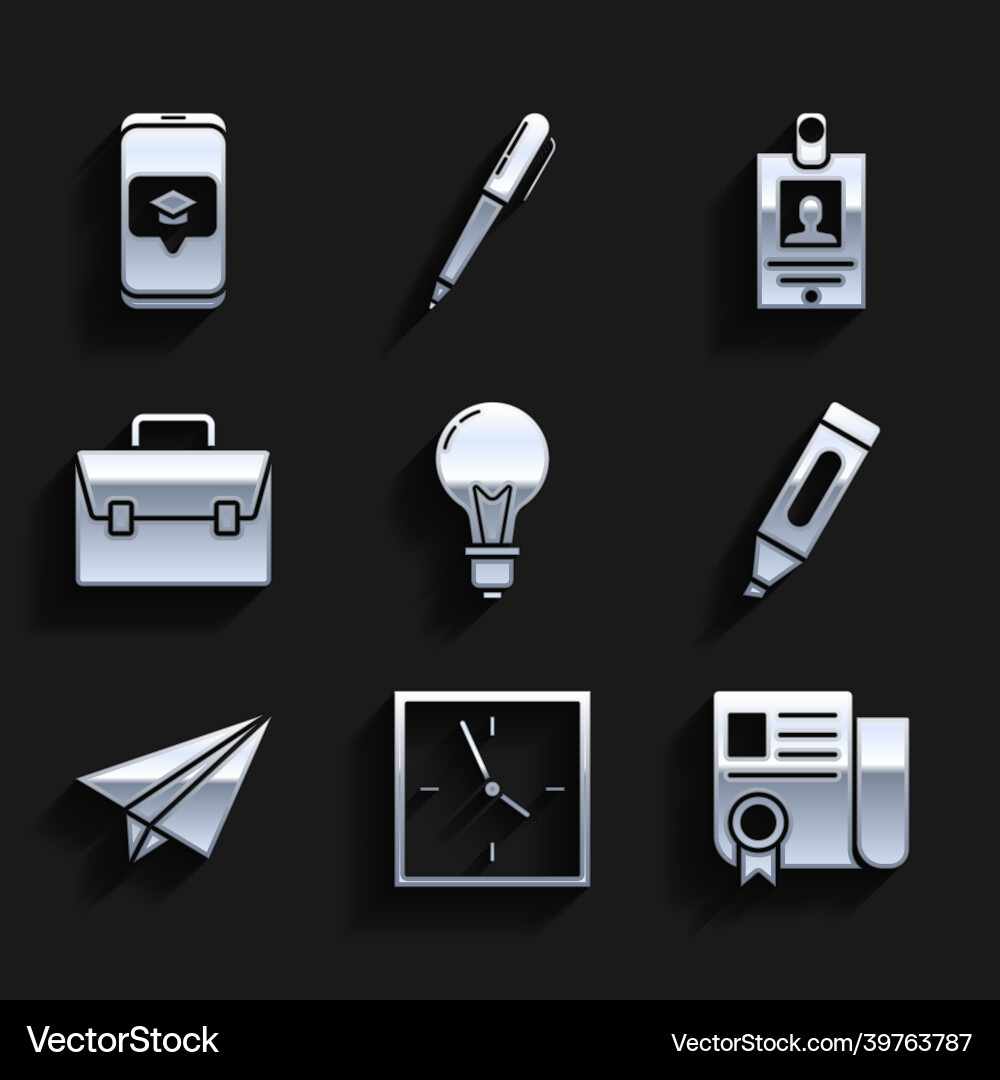 Set light bulb with concept of idea clock Vector Image