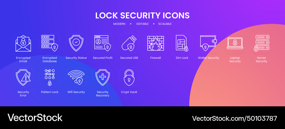 Sicherheits-Icon-Kollektion mit schwarzem Umriss schließen Sicherheits-Icon-Kollektion mit schwarzem Umriss schließen vektorbild