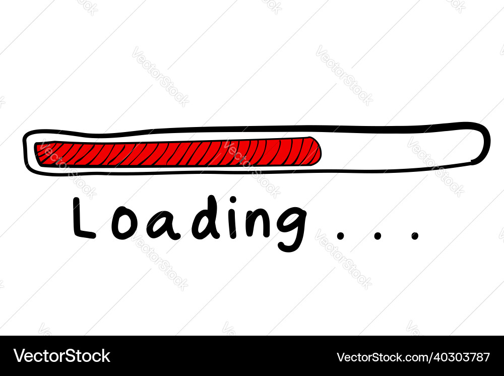 Simple sketchy loading sign vector image