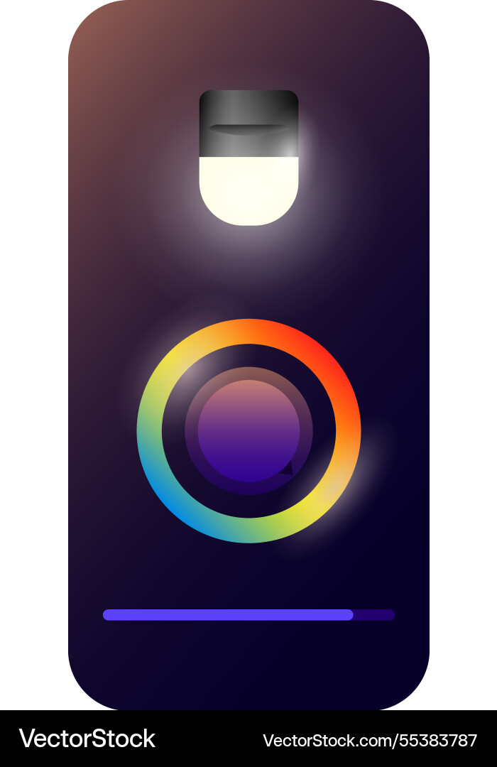 Smart room light control app ui with colorful Vector Image
