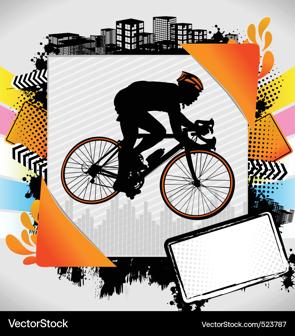 Summer Cycling Frame Vector Image
