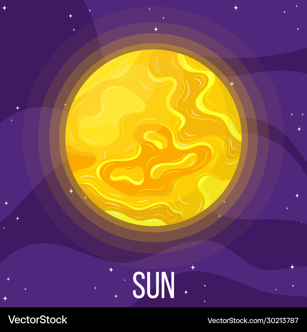 Sun planet in space colorful universe with Sun planet in space colorful universe with vector image