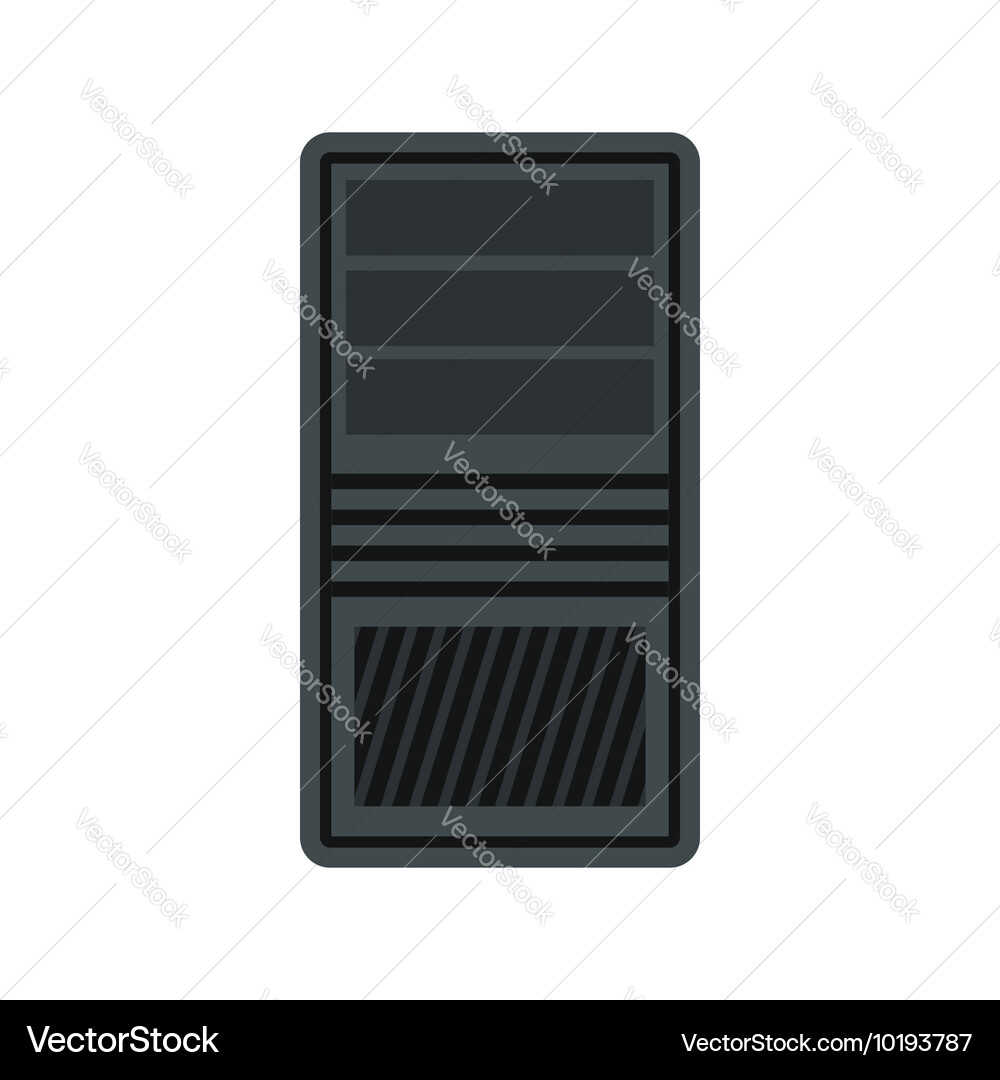 System unit of computer icon flat style vector image