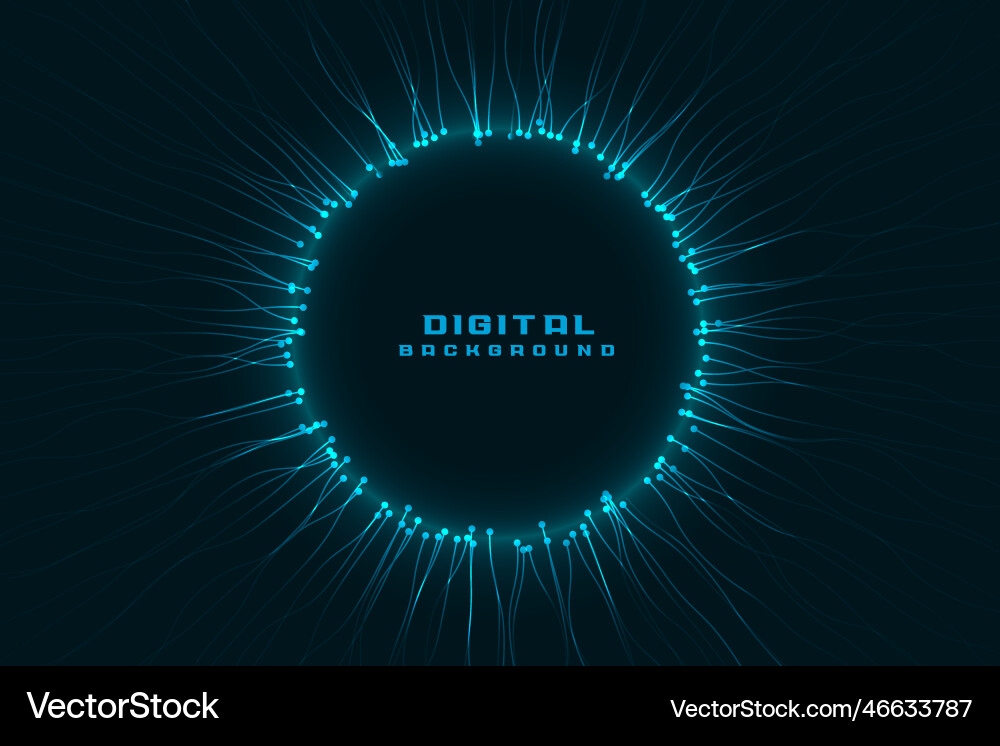 Technology network digital frame with text space vector image