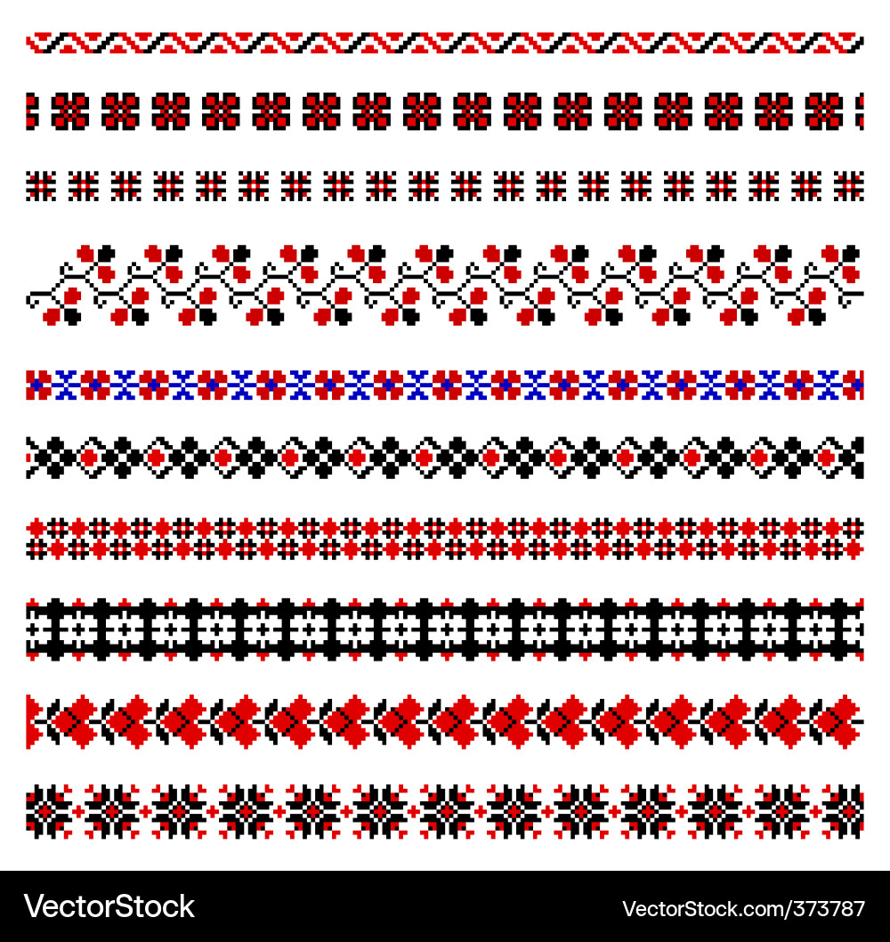 Ukrainian Floral Embroidery Pattern vector image