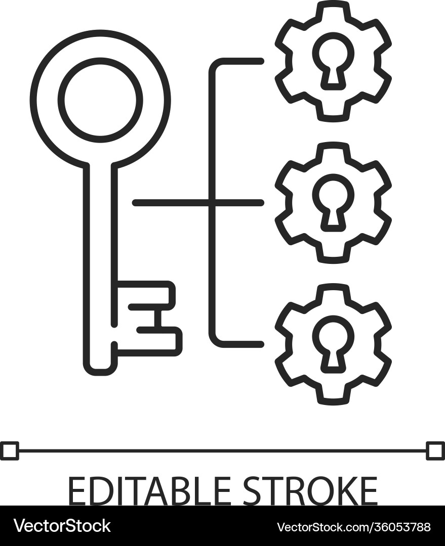 Breaking down problems linear icon Breaking down problems linear icon Vector Image