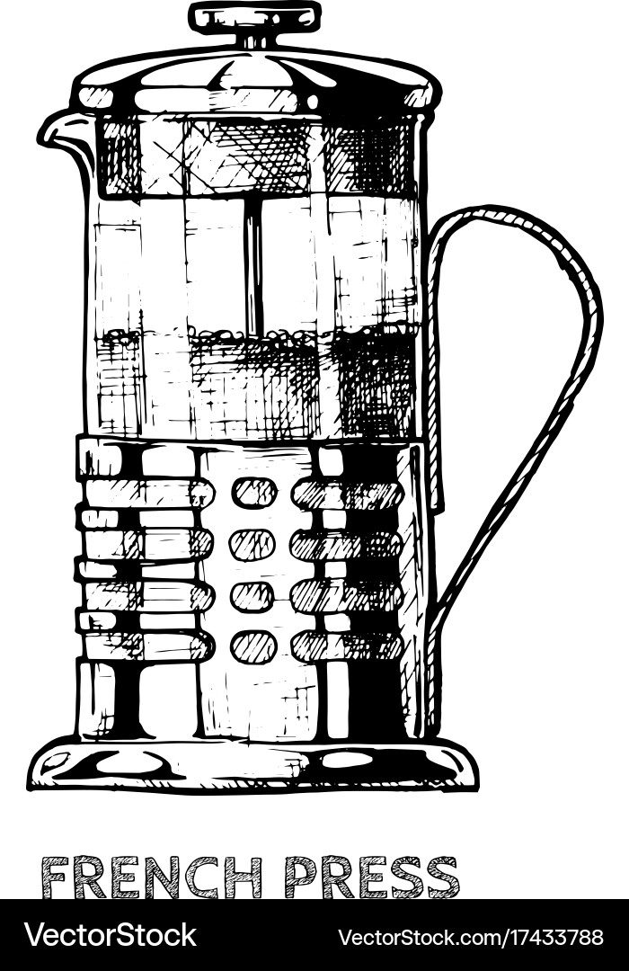 French press Royalty Free Vector Image - VectorStock