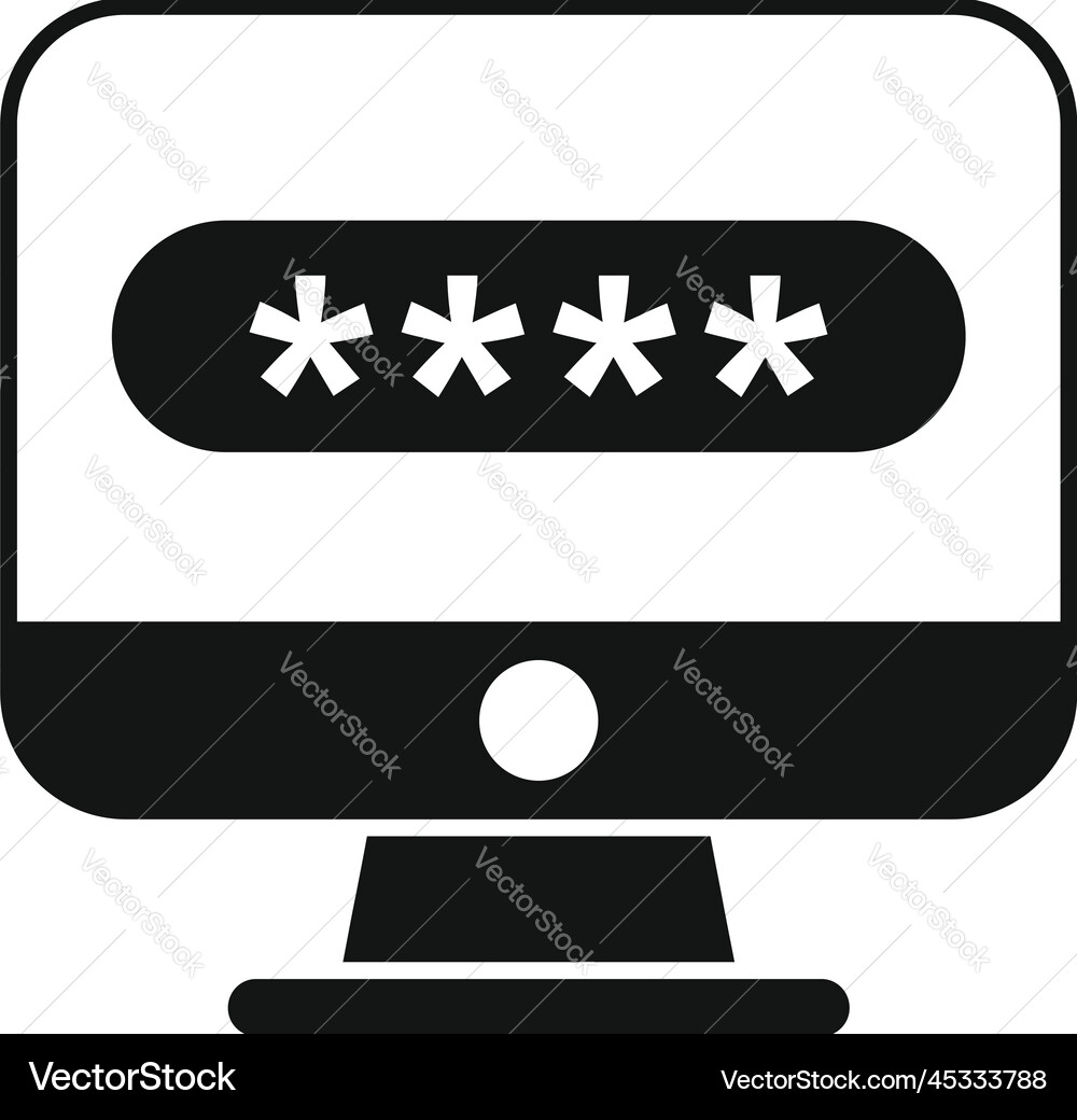 Lock computer icon simple cipher data Lock computer icon simple cipher data vector image