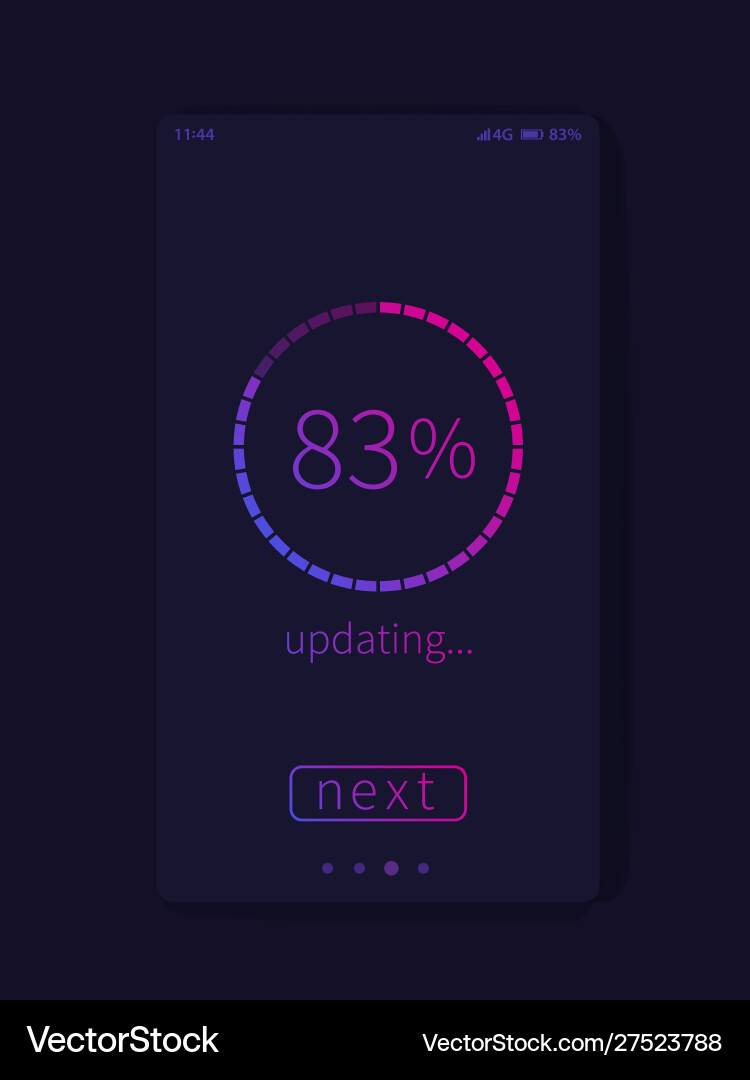 Progress screen mobile interface ui template vector image