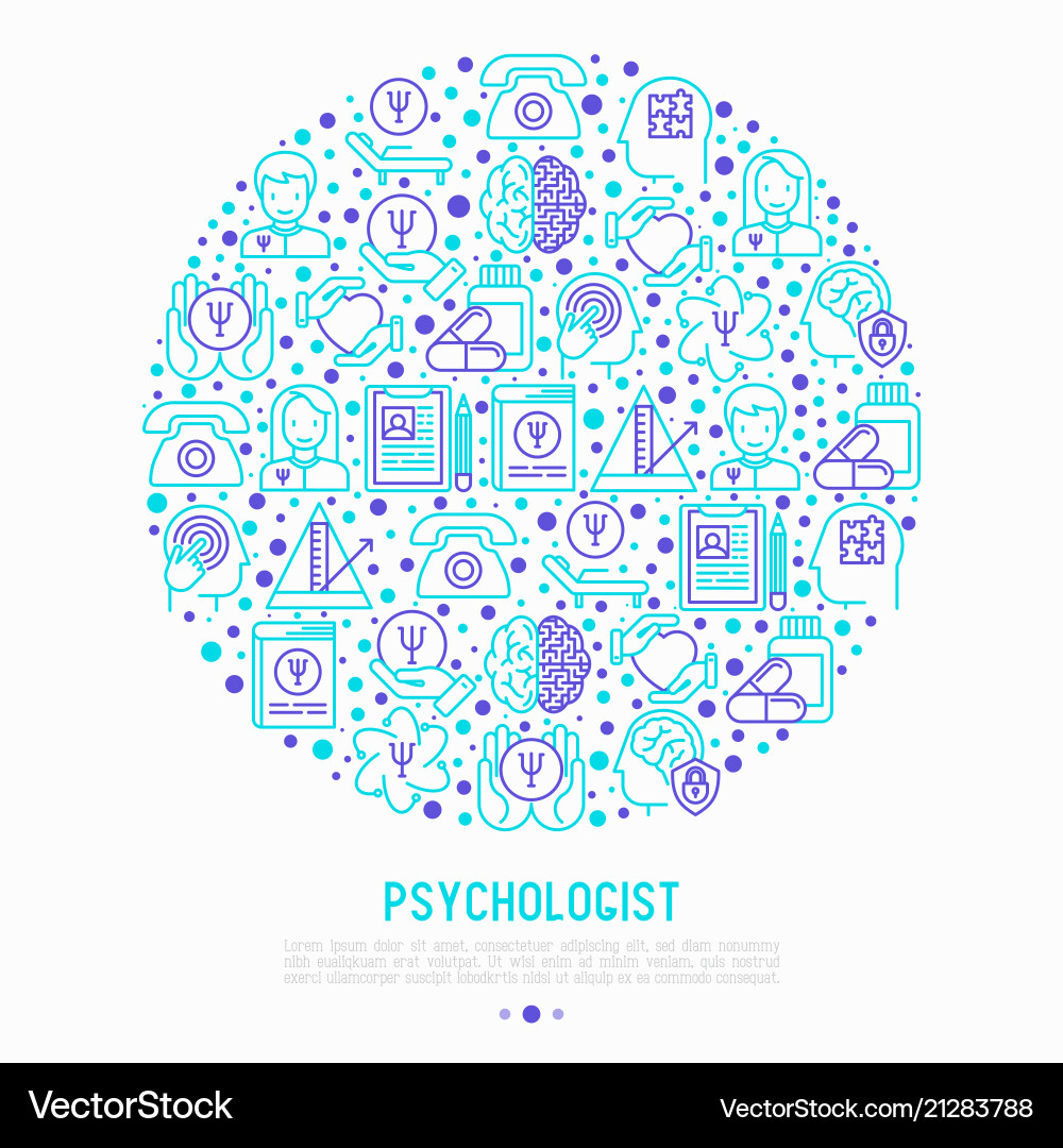 Psychologist concept in circle Psychologist concept in circle vector image