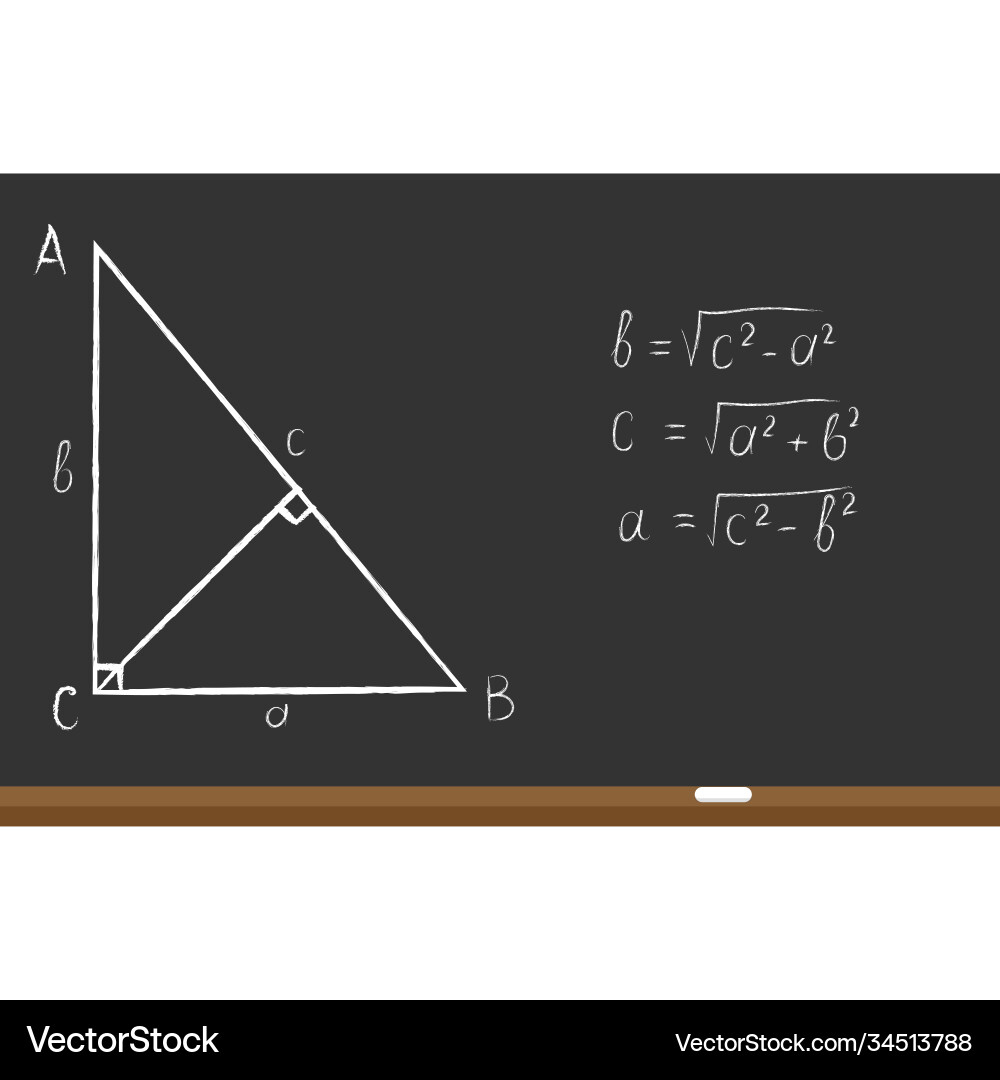 Pythagorean Theorem on Schoolboard Vector Image